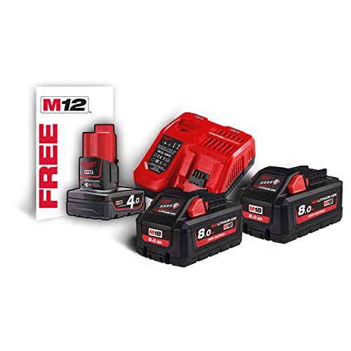 Milwaukee 4933471073 M18Hnrg-802 - Batteria Agli Ioni Di Litio, 18 Volt, 2 X 18 V/8,0 Ah