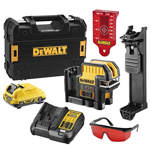 Dewalt Dce0825D1R-Qw Dce0825D1R-Qw-Láser Autonivelante De 2 Líneas En Cruz (Horizontal Y Vertical) Y 5 Puntos-Incluye Batería Dw 10,8V Litio-Rojo, 10.