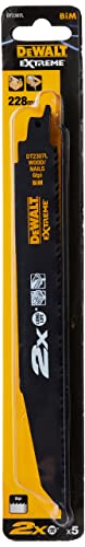 Dewalt Dt2307L-Qz Lame Per Sega Universale Bi-Metal 2X Extreme N.5 Lame 2X Extreme 228 X 4, 2 Mm Per Tagli Veloci E Grezzi Su Legno Duro E Morbido E L