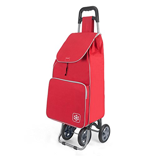 Metaltex Carro Compra 4R. Bolsa Frigo 'Aloe' Rojo, Detailed In The Description, Rosso, 120X60X6 Cm