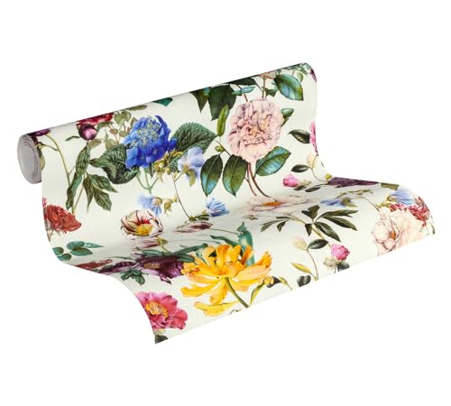 Jette Vliestapete Tapete Tropisch Floral Natürlich 10,05 M X 0,53 M Bunt Grau Grün Made In Germany 373361 37336-1