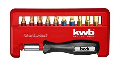 Kwb 154020 Set Bit-Box In Titanio Da 12 Pezzi Incluso Portabit E Cacciavite Universale Con Attacco 1/4"