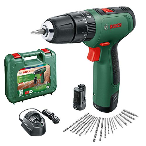 Bosch Home And Garden Trapano Battente-Avvitatore A Batteria Easyimpact 1200 (2 Batterie, Sistema 12 Volt, 19 Accessori, In Valigetta)