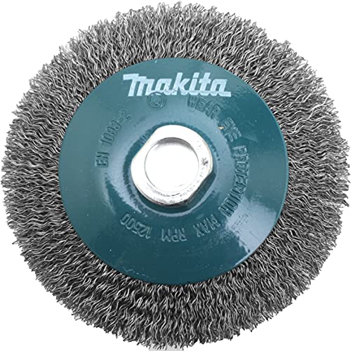 Makita D-39849 - Cepillo De Alambre De 115 Mm Insercion M14 Con Forma Oblicuo Rizado De Acero 0,3 Mm