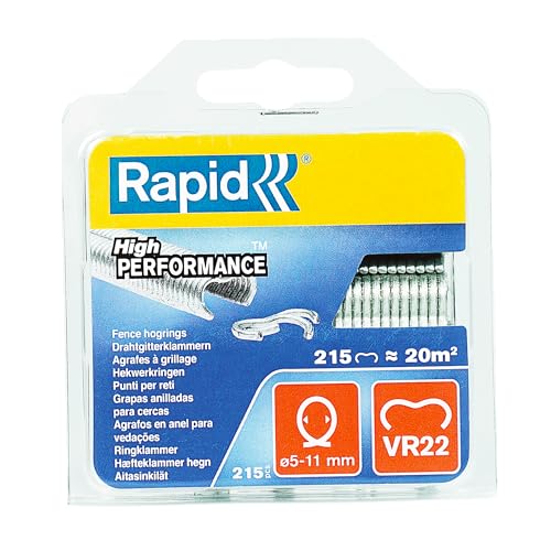 Rapid Vr22 Confezione Da 215 Anelli Di Fissaggio In Acciaio Zincato Per Recinzioni E Reti Metalliche Da 5 - 11 Mm