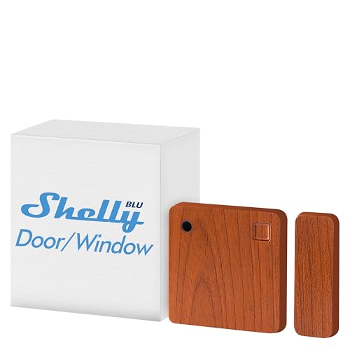 Shelly Blu Door/Window Marrone, Sensore Porta E Finestra Bluetooth, Misurazione Dei Lux E Dell'Angolo Di Inclinazione, Compatible Con Alexa E Google A