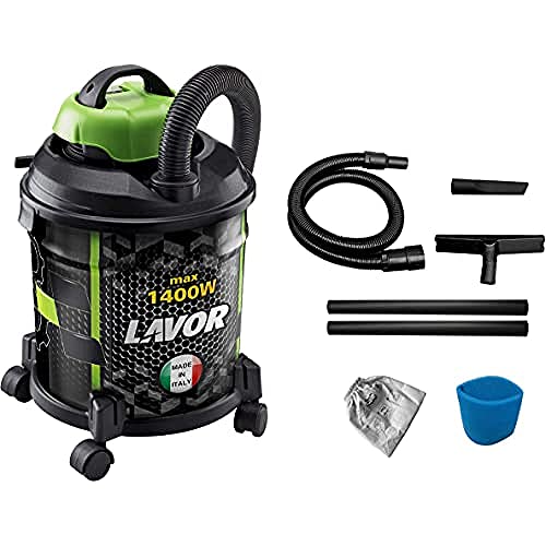 Lavor Joker 1400 S Aspiratore Solidi E Liquidi, Capacità Vano Raccolta 20 L, Serbatoio In Metallo, 18 Kpa, 1400 Watt Max, Tubo Flex 1,5 M, 2 Tubi Rigi