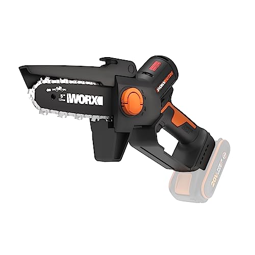 Worx Nitro Mini Motosega Potatore A Batteria Wg325E.9, Motore Brushless, Lubrificazione Automatica, Leggera E Compatta, Motosega Elettrica, Powershare