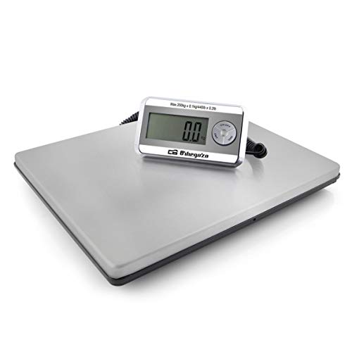 Orbegozo Pc 5500 - Bilancia Da Cucina Industriale, Capacità Massima 200 Kg, Superficie In Acciaio Inox (39 X 31 Cm), Funzione Tara, Funziona A Batteri
