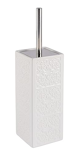 Wenko Portascopino Wc Cordoba Bianco Ceramica, Ceramica, 9.5 X 35 X 9.5 Cm, Bianco