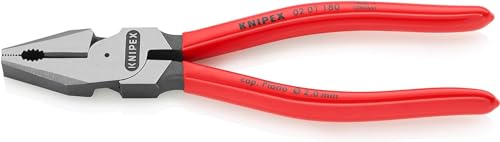 Knipex Pinza Universale Tipo Forte Bonderizzata Nera, Rivestiti In Resina Sintetica 180 Mm (Confezione Self-Service/Blister) 02 01 180 Sb