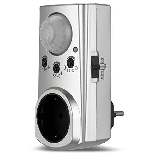 Rev Plug Adapter With Motion Detector Silver