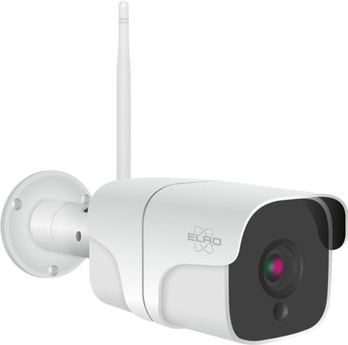 Elro Co7000 Telecamera Di Sicurezza Ip Wifi Per Esterni, Con Sensore Di Movimento E Visione Notturna, Telecamera Di Sorveglianza Full Hd 1080P, Ip66,