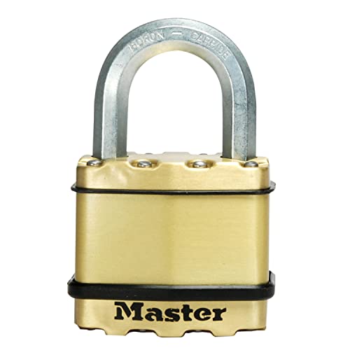 Master Lock M5Beurd Lucchetto Ad Alta Sicurezza Ottimo Per Portali, Garage, Rivestimento Protettivo, Normale Archetto + Stagno, Acciaio Laminato, Grig