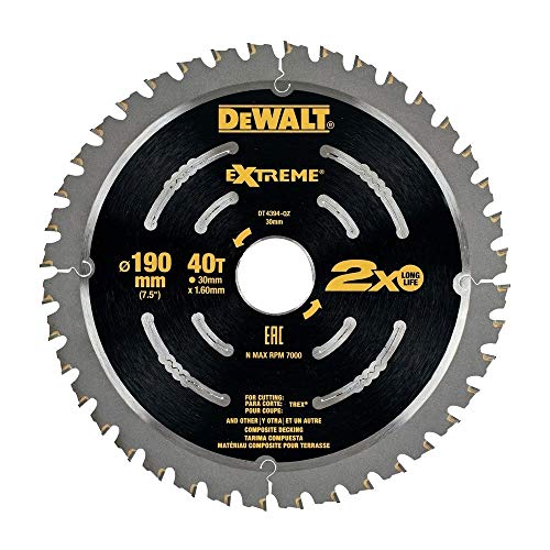 Dewalt Dt4394 Lama Circolare Per Legno Extreme, 190 Mm