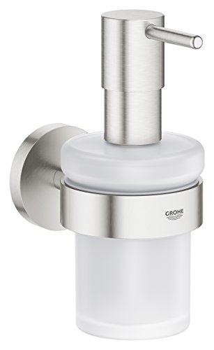 Grohe Gro-40448Dc1 40448Dc1-Essentials - Dispensador De Jabón Con Soporte, Acabado Mate, Nero, Large