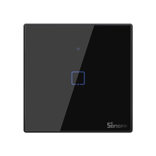 Sonoff Im190314018 - Interruttore Da Parete Wi-Fi T3Eu1C-Tx, Colore: Nero