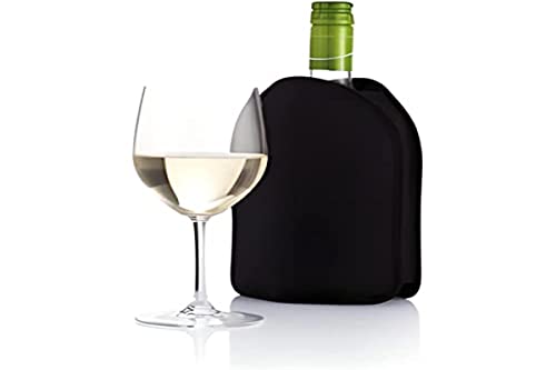 Wine Or Cava Bottle Cooler Cover, Adjustable, Neoprene, Gel, Black.