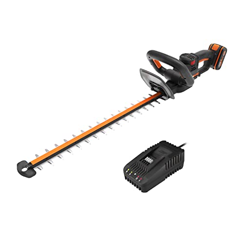 Worx Nitro - Tagliasiepi Senza Fili, 20 V, 4 Ah, Lama Da 56 Cm, Diametro: 27 Mm, Wg263E (Fornita Con Una Batteria E Caricabatterie, Motore Brushless, 