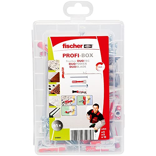 Fischer 548861 Caja Surtido De Tacos Y Tornillos, Rojo