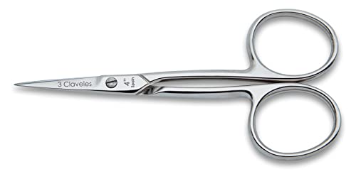 3 Claveles Tijera Recta Bordar De 4", Plata, 16.579999999999998X5.38X1.08 Cm