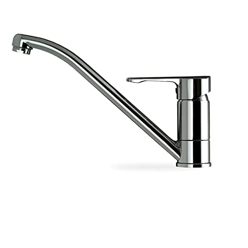 Grifo Ml Cromo Monomando Con Acabado De Acero Inoxidable De Fácil Limpieza, Caño Giratorio Y Aireador Anticalcáreo