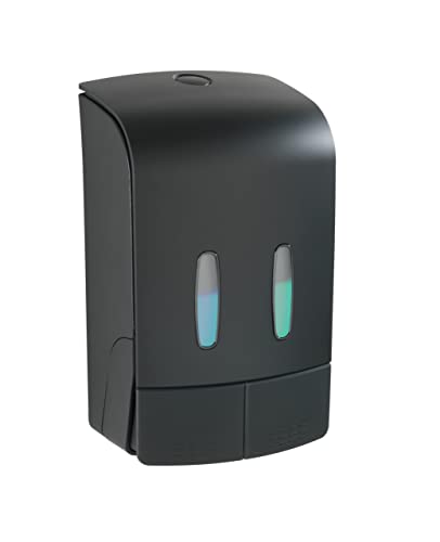 Wenko Dispenser Doppio Tartas Nero Per Sapone E Disinfettante, Igienico Dispenser Da Parete Per Liquido Disinfettante, Ecc. Senza Uso Del Trapano, Cap
