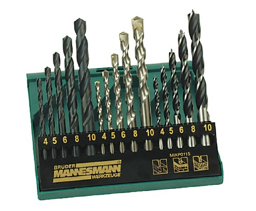 Mannesmann M54315 - Juego De 15 Brocas Para Taladro Profesional