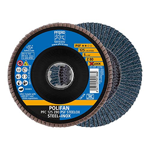Pferd - Disco Lamellare Polifan, 10 Pezzi, 125 Mm, Z80, X-Lock (22,23 Mm), Psf Steelox, 67668126 – Per Una Grande Convenienza Grazie Al Taglio Aggress
