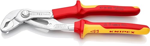 Knipex Cobra Vde Pinza Regolabile Di Nuova Generazione Per Tubi E Dadi, Isolata Cromata, Isolati, Collaudati Vde 250 Mm (Confezione Self-Service/Blist