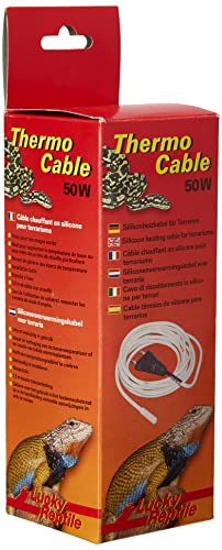 Lucky Reptile Thermo Cable - Cavo Di Riscaldamento Per Terrari Da 50 W - Cavo Da 6,5 M Con Connessione Fredda Da 1,5 M - Riscaldamento Veloce E Calore