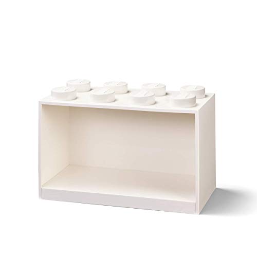 Room Copenhagen Mensola Mattoncini Lego 8 Manopole, Bianco, Acrylic, 8 Bottoni