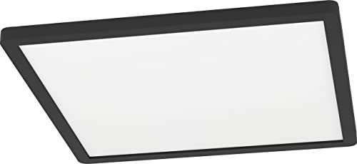 Eglo Connect.Z Smart Home Led Rovito-Z, Lampada Da Soffitto Nera, L X L 29,5 Cm, Zigbee, App E Controllo Vocale, Bianco Caldo-Bianco Freddo, Retroillu
