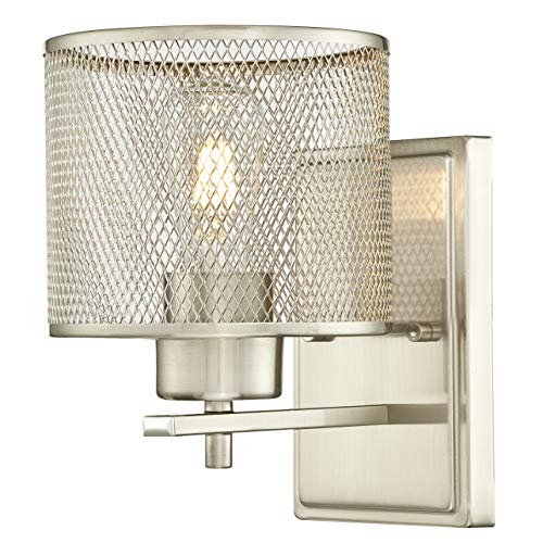 Westinghouse Lighting 63278 Iluminazione Interiore – Apparecchiatura Da Parete Da Interno Morrison A Una Luce, Finitura In Nichel Spazzolato Con Paral