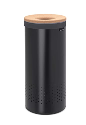 Brabantia - Cesto Portabiancheria - Pratico Apertura Quick-Drop - Sacco Portabiancheria Rimovibile - Fondo Plastica Evita Pavimento Danni - Materiali