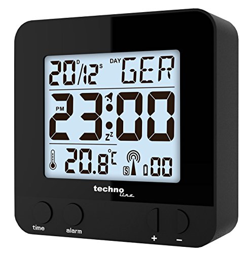 Techno Line Wt 235-Funkwecker Schwarz Orologio Radio, Color Sabbia, 123 X 67 X 40Mm