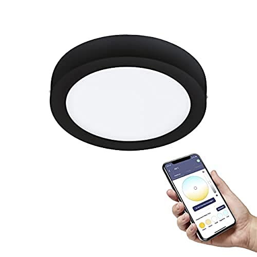 Eglo Connect.Z Smart Home Led Lampada Da Soffitto Per Bagno Fueva-Z, Ø 21 Cm, Zigbee, App E Controllo Vocale, Colore Della Luce Regolabile, Dimmerabil