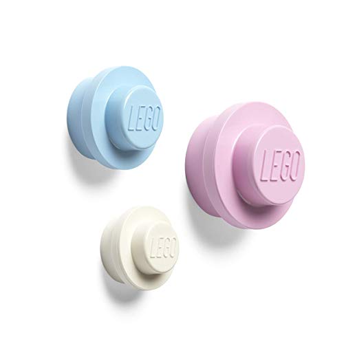 Room Copenhagen Lego-Set Appendiabiti Da Parete, White, Light Blue, Pink, S/M