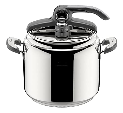 Lagostina Novia Vitamin Lagoeasy'Up Pentola A Pressione 9 L In Acciaio Inox 18/10 Ø 24 Cm, Pentola Induzione E Gas, Coperchio Con Apertura Facilitata,