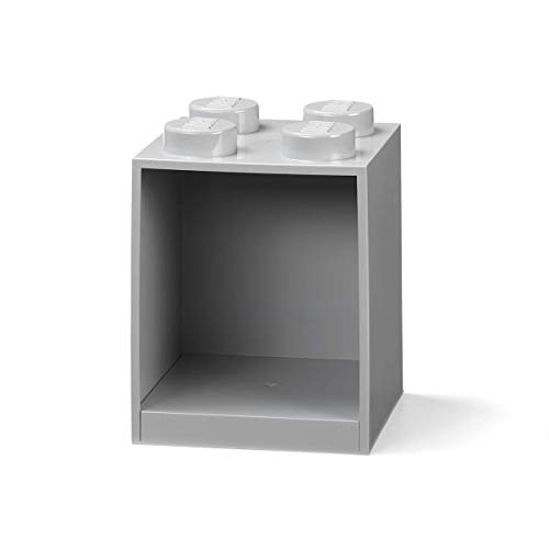 Room Copenhagen Mensola Mattoncini Lego 4 Manopole, Grigio, 4 Bottoni