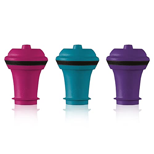 Vacu Vin Tappi Per Il Vuoto Salvavino, Set Di 3 - Rosso / Blu / Rosa