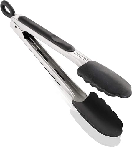 Leifheit Proline Pinze Da Griglia, In Acciaio Inox E Silicone, Inossidabile, Argento/Nero, 23 Cm