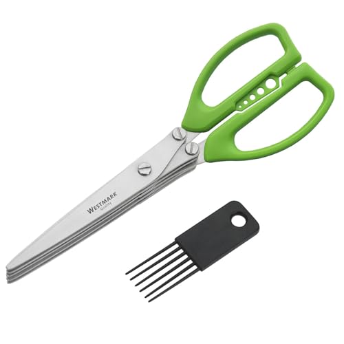 Westmark Forbici Per Erbe Con Pettine Per La Pulizia E Fori Per Staccare Le Foglie, 5 Paia Di Lame, Lunghezza Lame: 20 Cm, Acciaio Inox/Plastica, Colo
