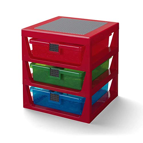 Room Copenhagen Cassettiera Lego A 3 Cassetti, Rosso