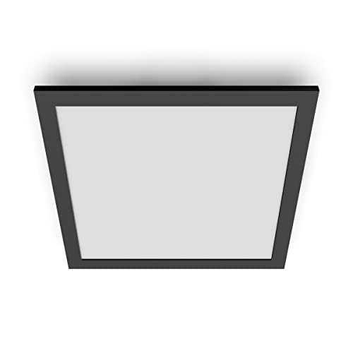 Philips Led Panel Square Plafoniera Sceneswitch, Dimmerabile, Luce Bianca Calda, 12W, Nero