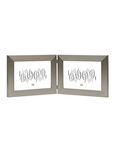 Deknudt Frames S41Vd1-H2H-15.0X20.0 - Cornice Portafoto Doppia, In Formato Orizzontale, In Resina, 15 X 20 Cm, Colore Argento