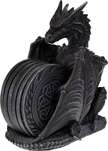 Nemesis Now Dragons Lair - Sottobicchiere Con Sottobicchiere, 22 Cm, Colore: Nero