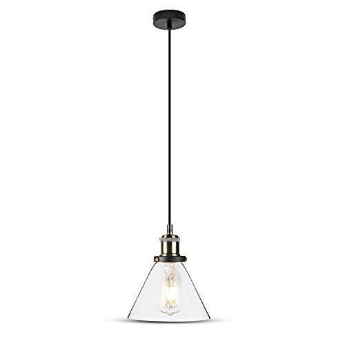 V-Tac Portalampada Pendente 1Mt E27 180Mm - Vetro Trasparente