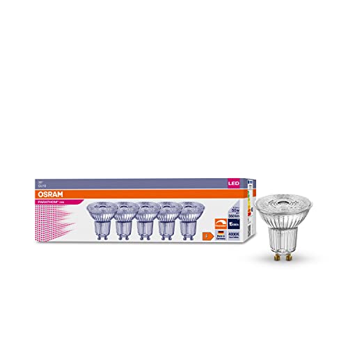 Osram Lampadine A Led Dimmerabili Con Attacco Gu10, Risparmio Energetico, Sostituzione 50 W, Durata Molto Lunga (25.000 H), Angolo Di Irradiazione 36°