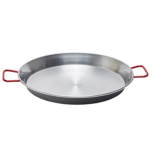 La Ideal Paellera Valenciana De 40 Cm. Pulida Para 9 Personas, Ferro Spazzolato, Gris